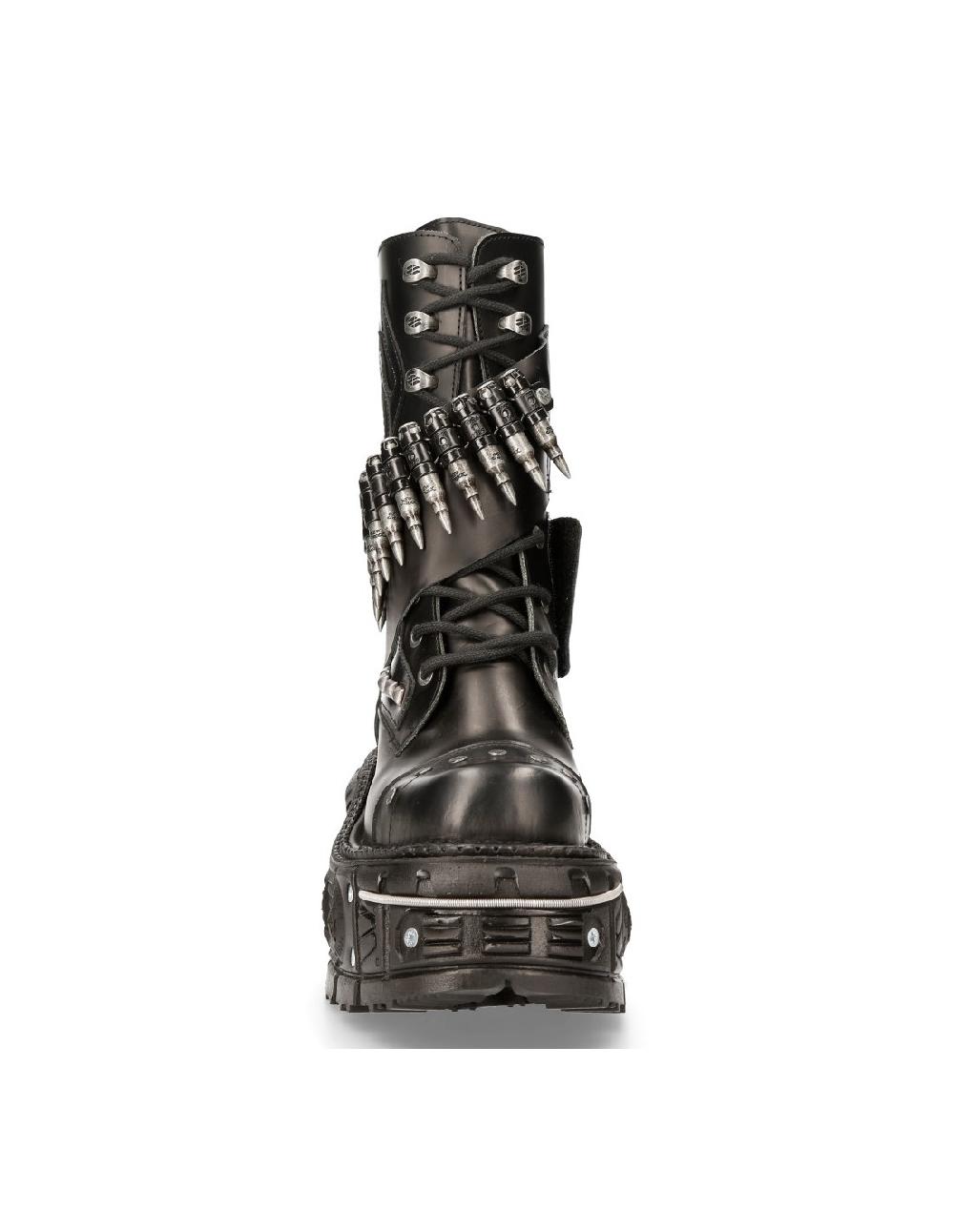 New Rock BOOT BLACK IMPERFECT WITH LACES M-297-C4