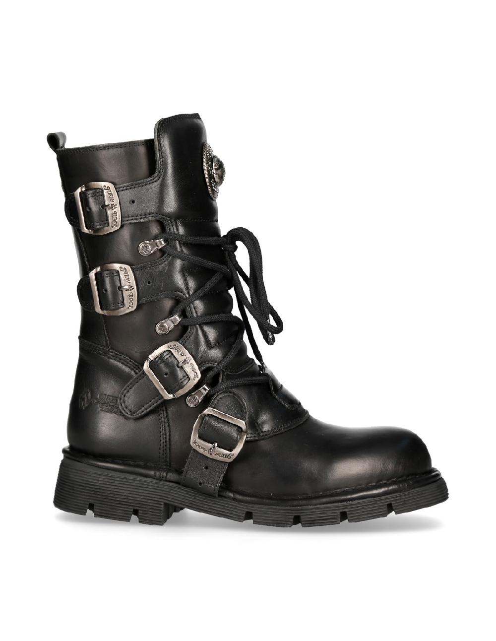 New Rock BOOT BLACK PLANING WITH LACES M-1473-S1