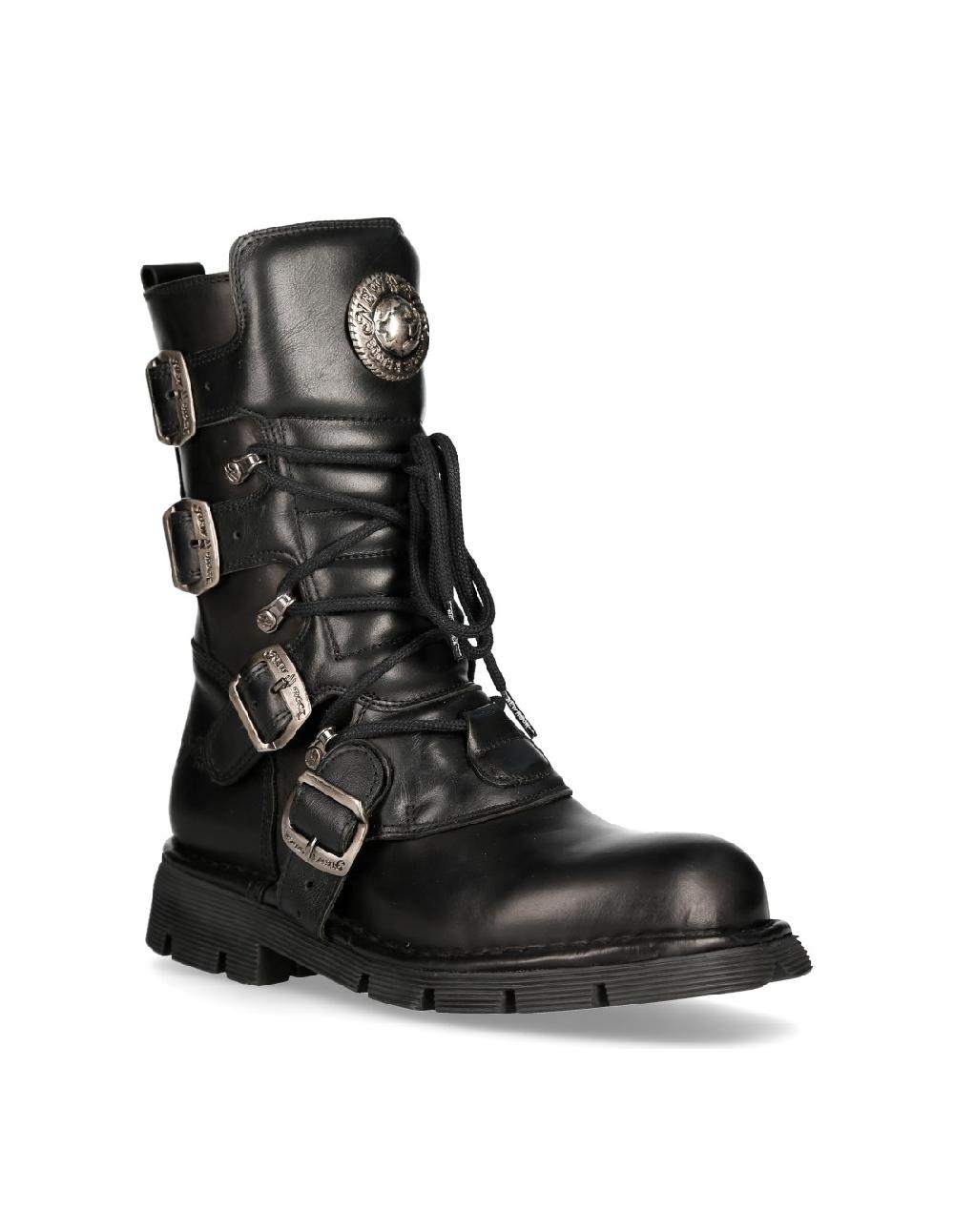 New Rock BOOT BLACK PLANING WITH LACES M-1473-S1