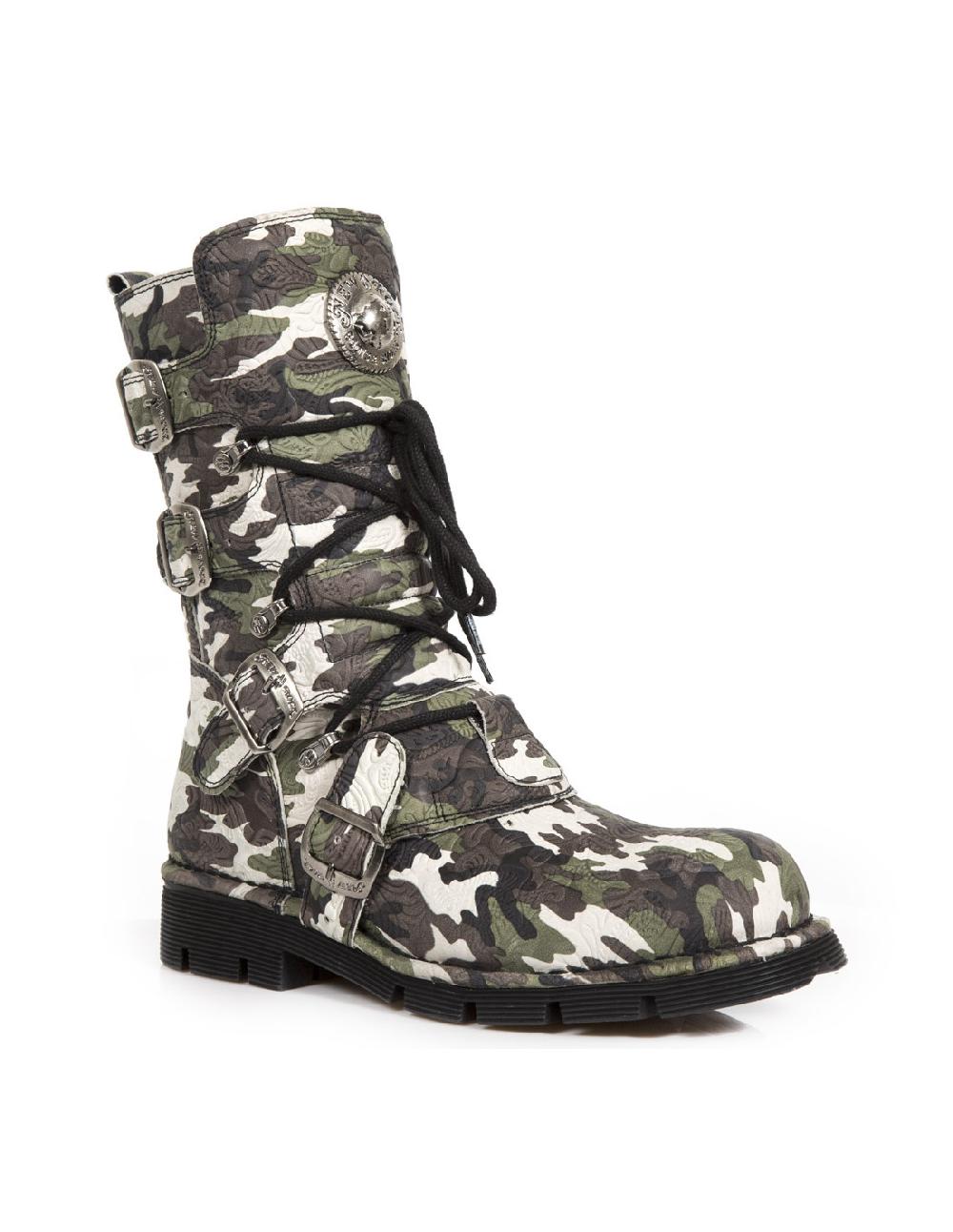 New Rock BOOT BLACK PLANING WITH LACES M-1473-S36