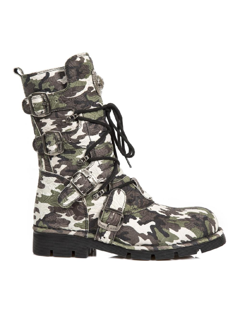 new rock BOOT BLACK PLANING WITH LACES M-1473-S36