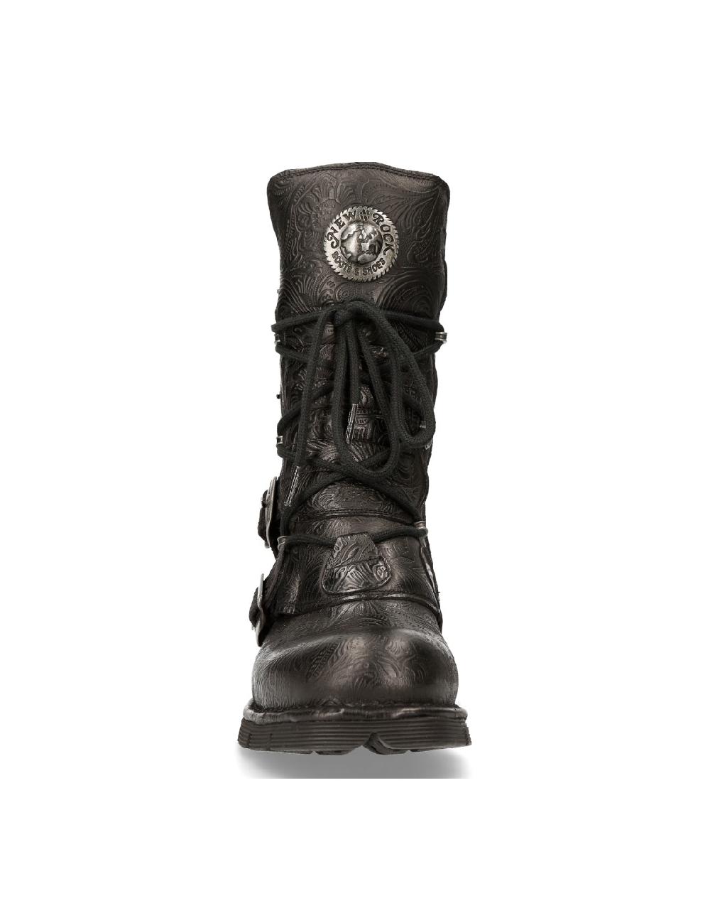 New Rock BOOT BLACK PLANING WITH LACES M-1473-S43