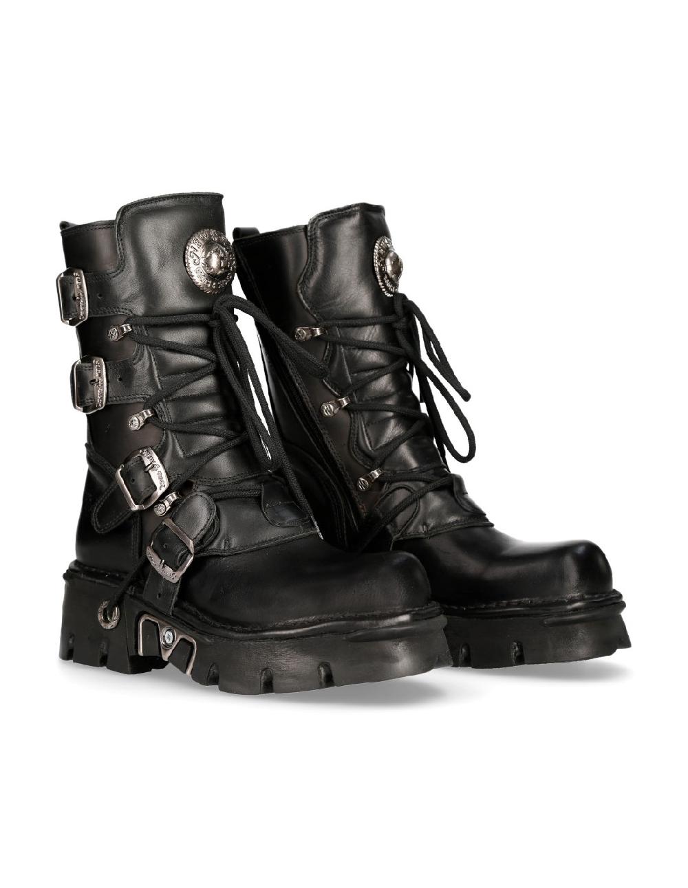 new rock BOOT BLACK REACTOR WITH LACES M-373-S29