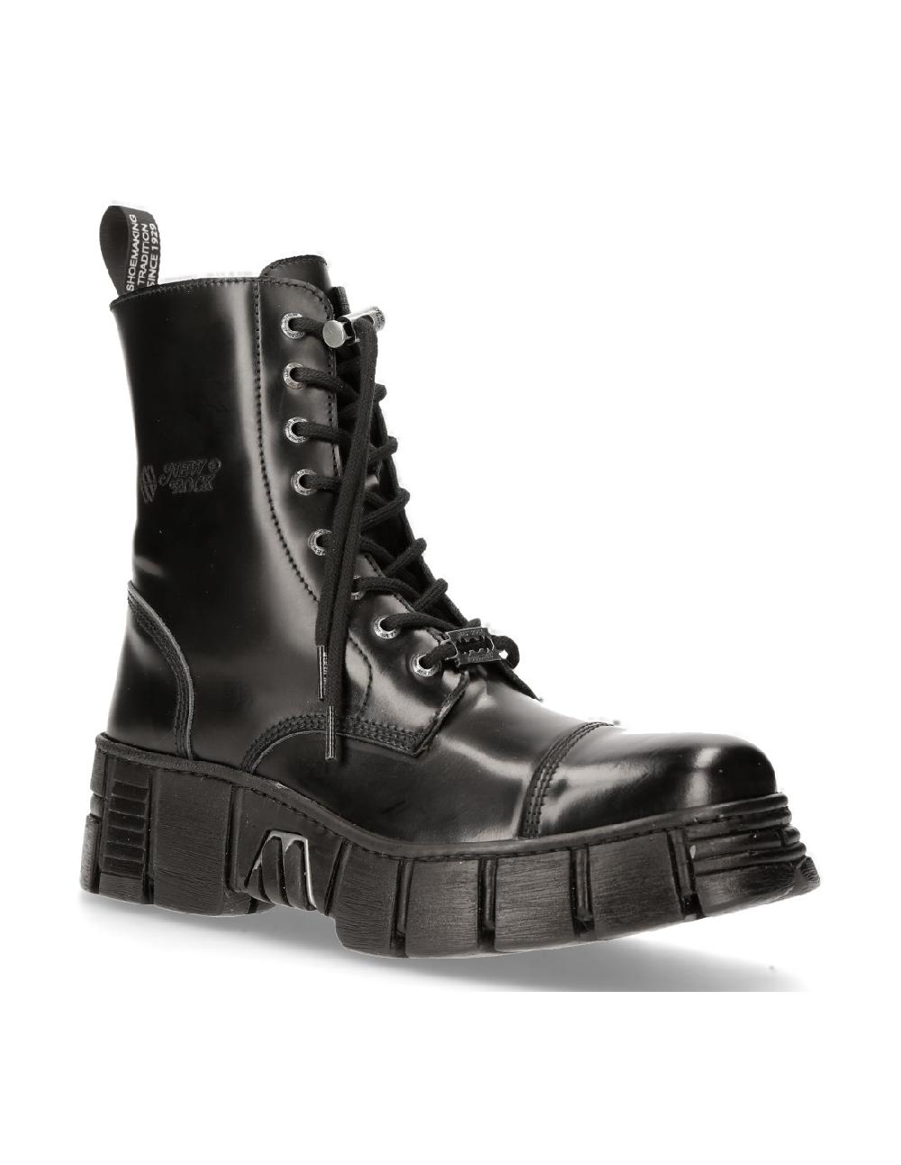 New Rock BOOT BLACK TOWER WITH LACES M-WALL126N-C1