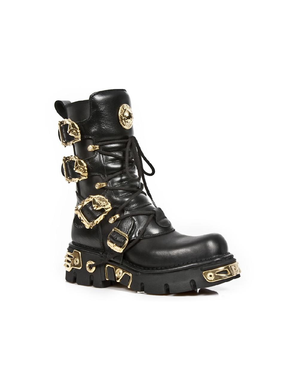 New Rock BOOT METALLIC M-391GOLD-C1