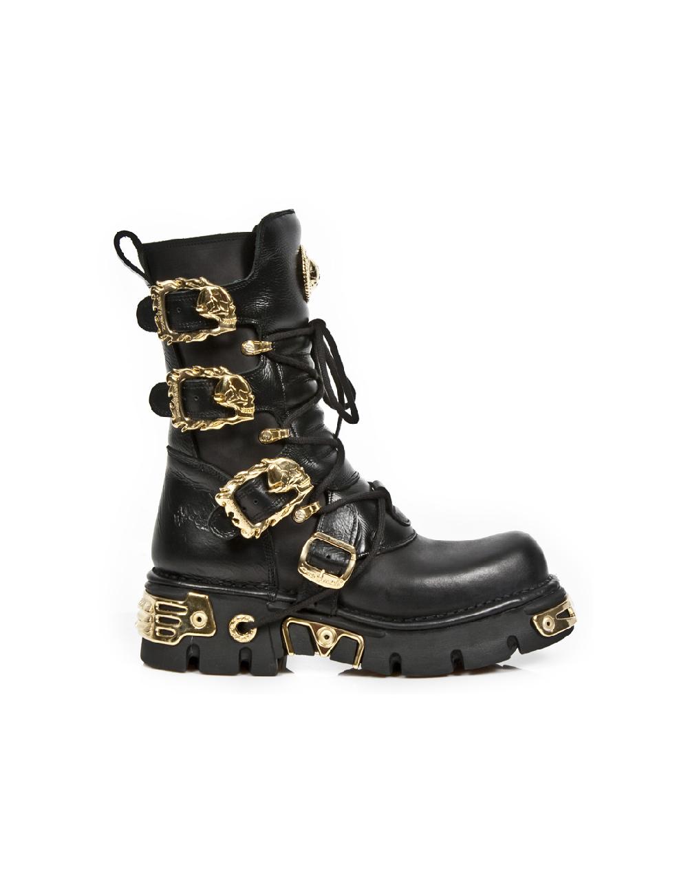 new rock BOOT METALLIC M-391GOLD-C1