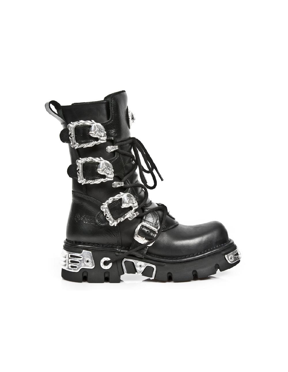 new rock BOOT METALLIC M-391SILVER-C1