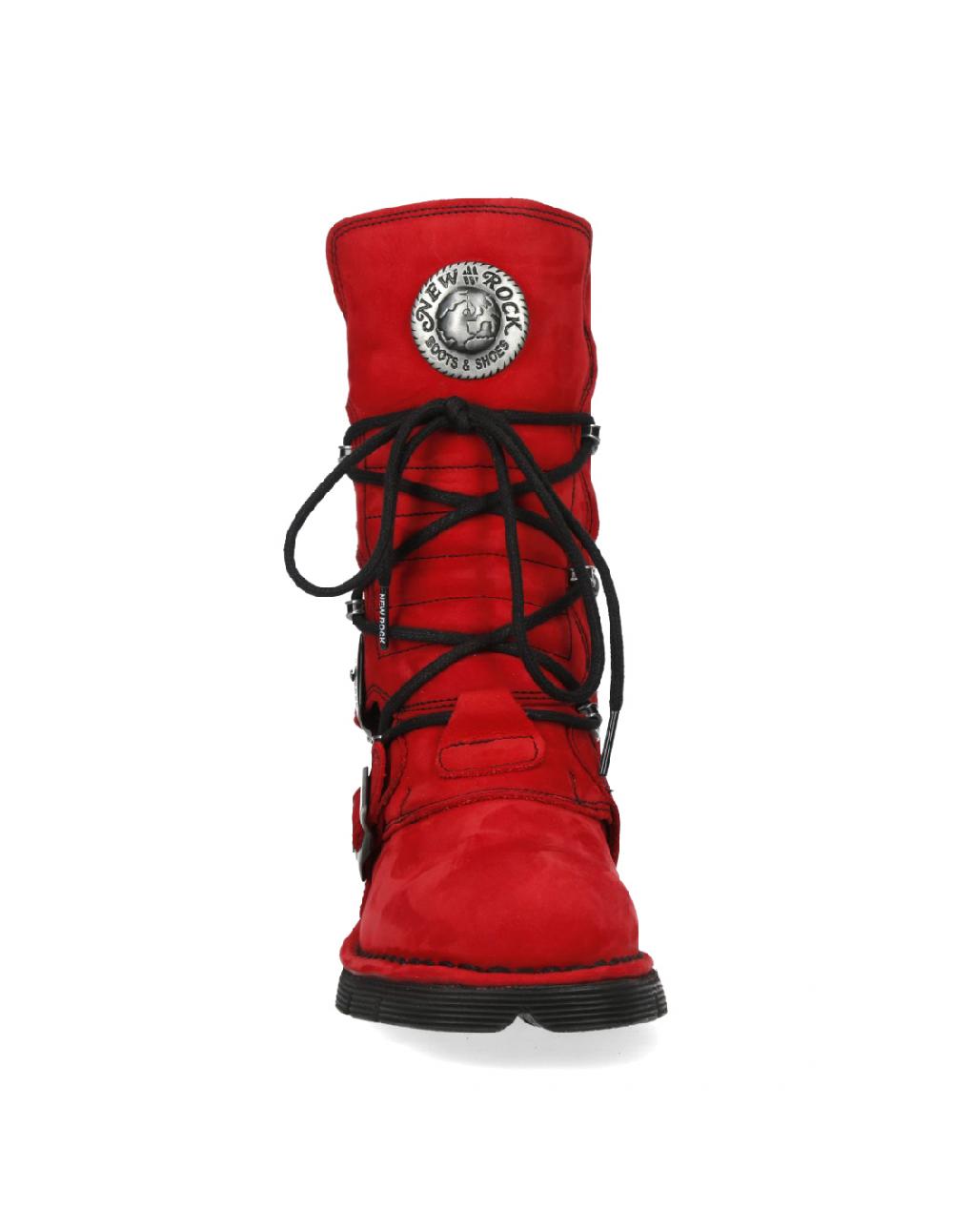 New Rock BOOT RED PLANING WITH LACES M-1473-S12
