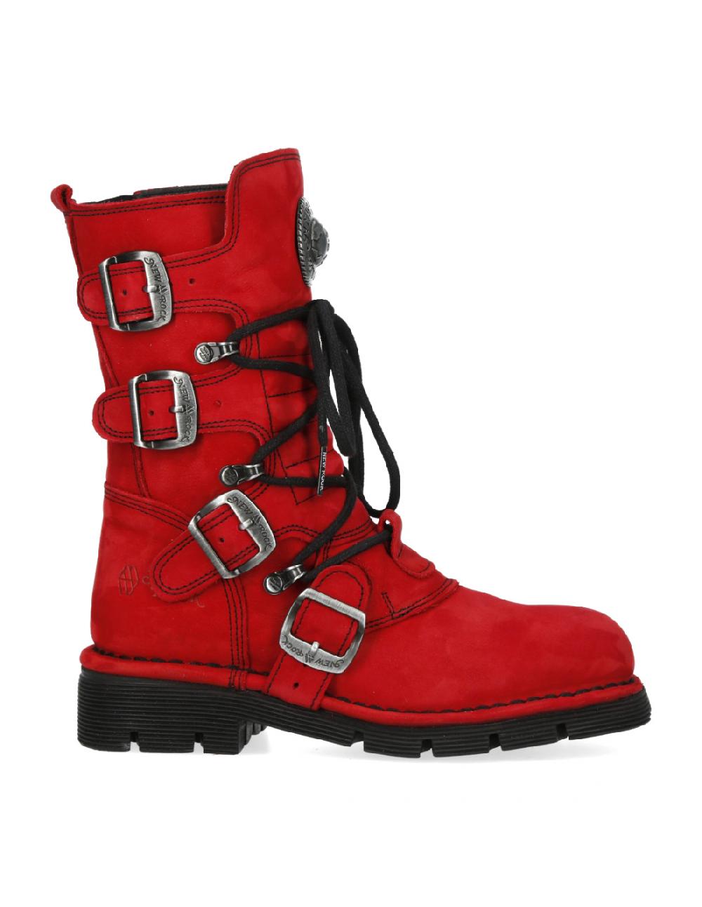 New Rock BOOT RED PLANING WITH LACES M-1473-S12