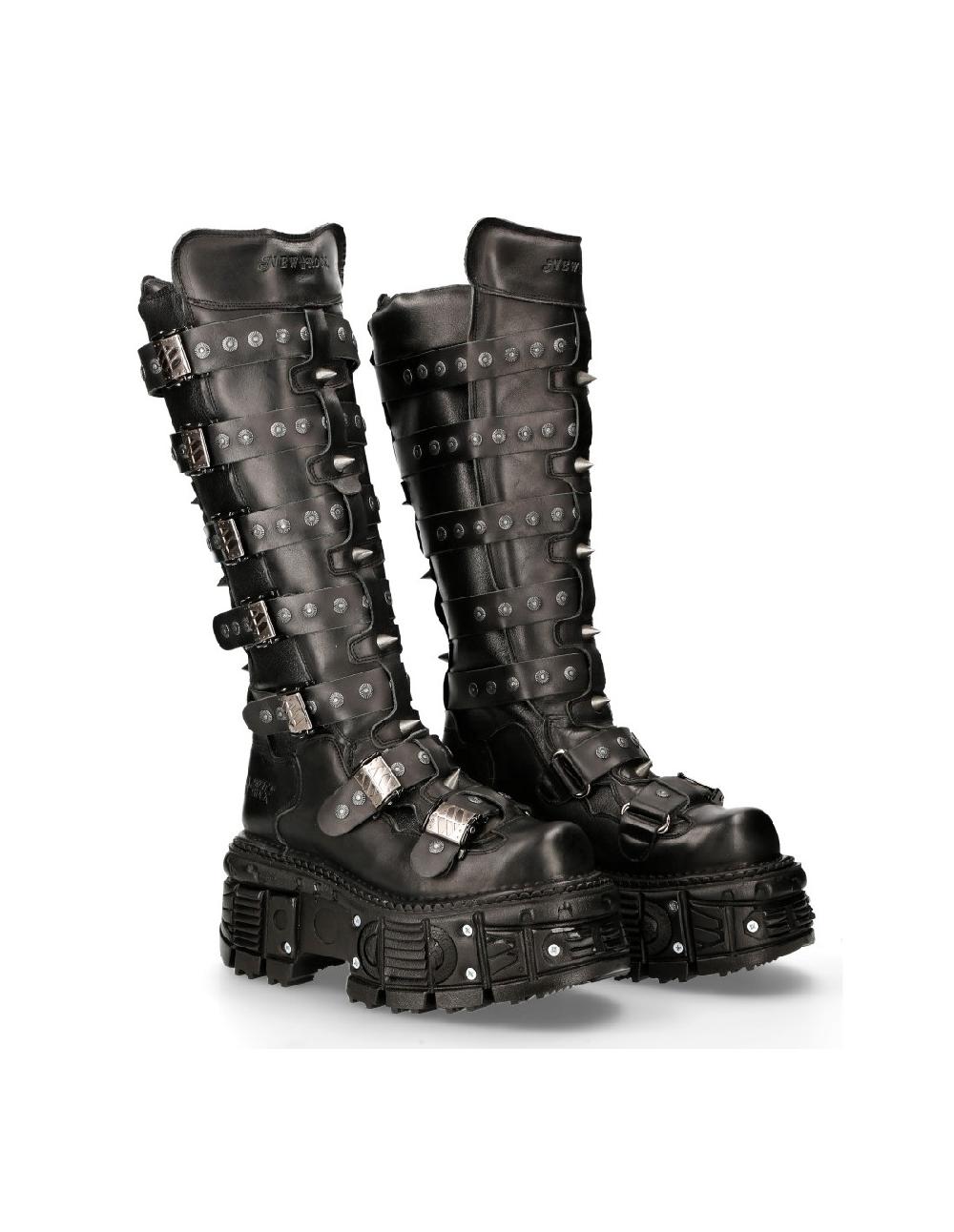 new rock HIGH BOOT BLACK IMPERFECT M-151-C3