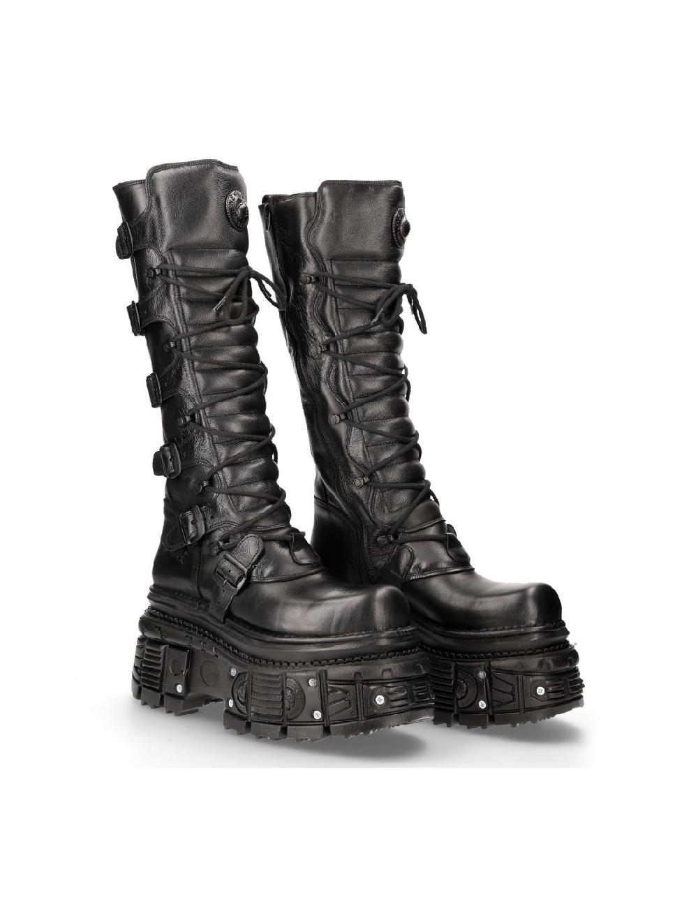 new rock HIGH BOOT BLACK IMPERFECT M-272-C38