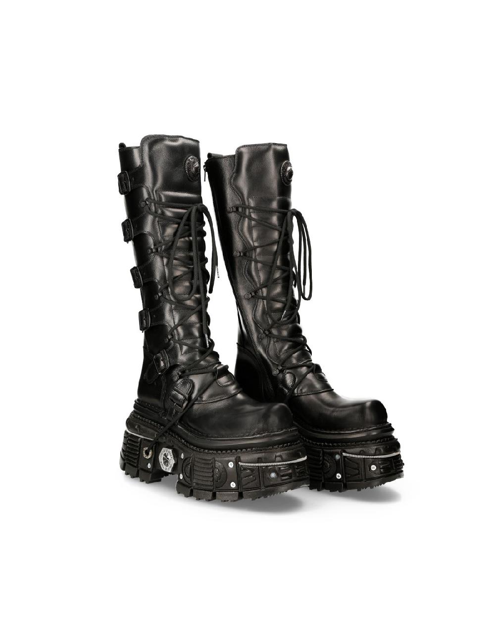 new rock HIGH BOOT BLACK IMPERFECT M-272-C46