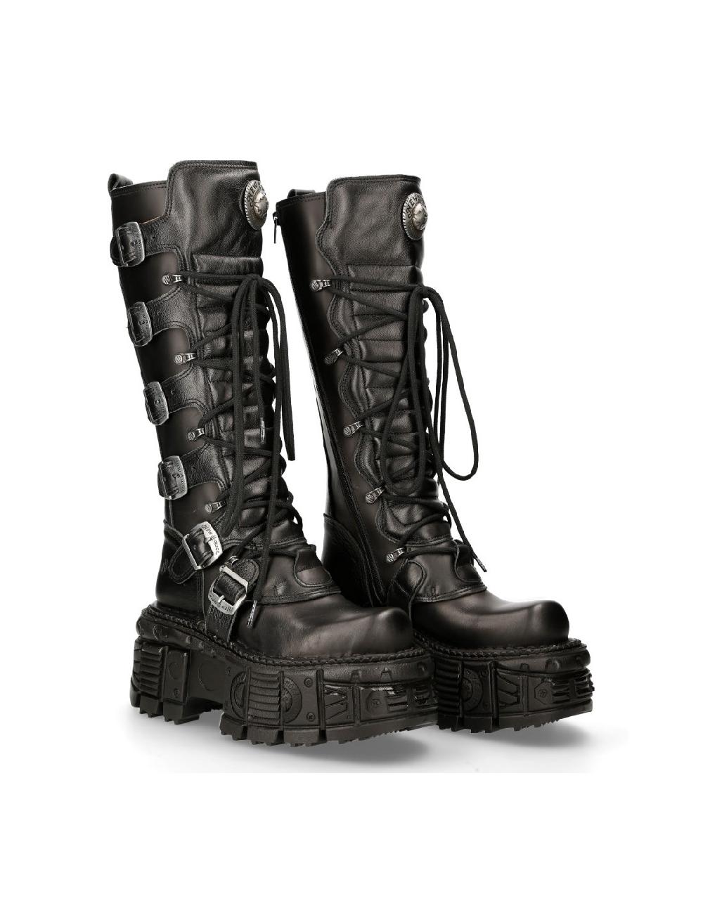 new rock HIGH BOOT BLACK IMPERFECT M-272-S3