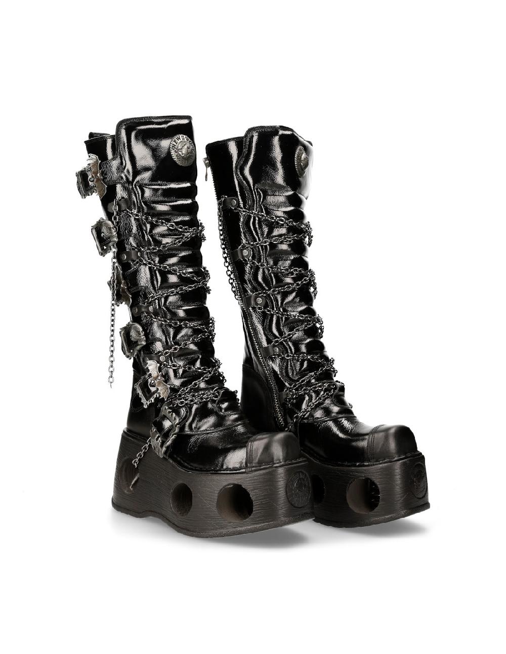 new rock HIGH BOOT BLACK NEPTUNO M-314-C11