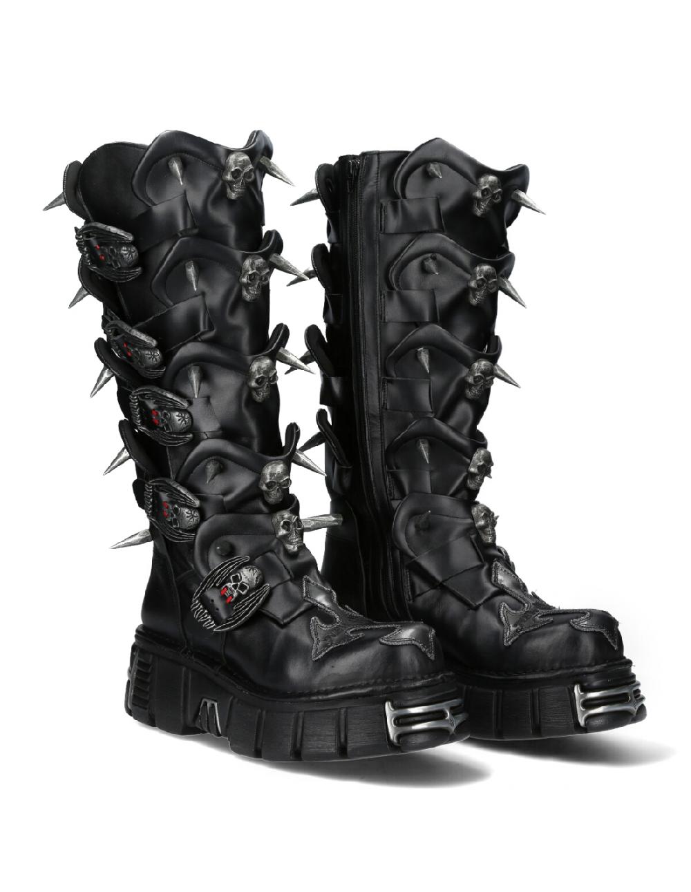 new rock HIGH BOOT BLACK TOWER M-755-C4
