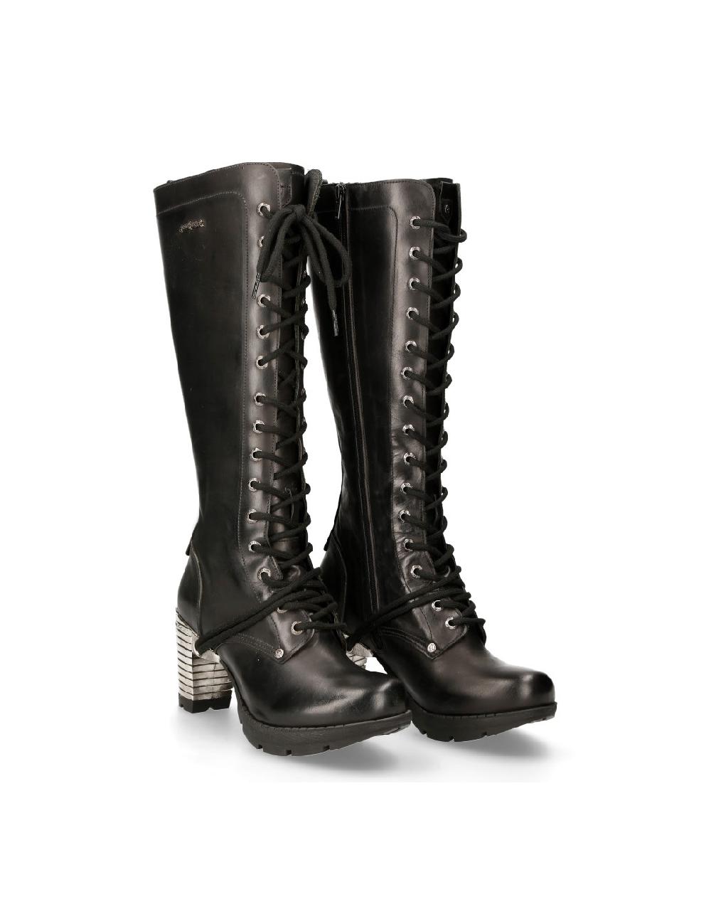 new rock HIGH BOOT BLACK TRAIL M-TR005-S1