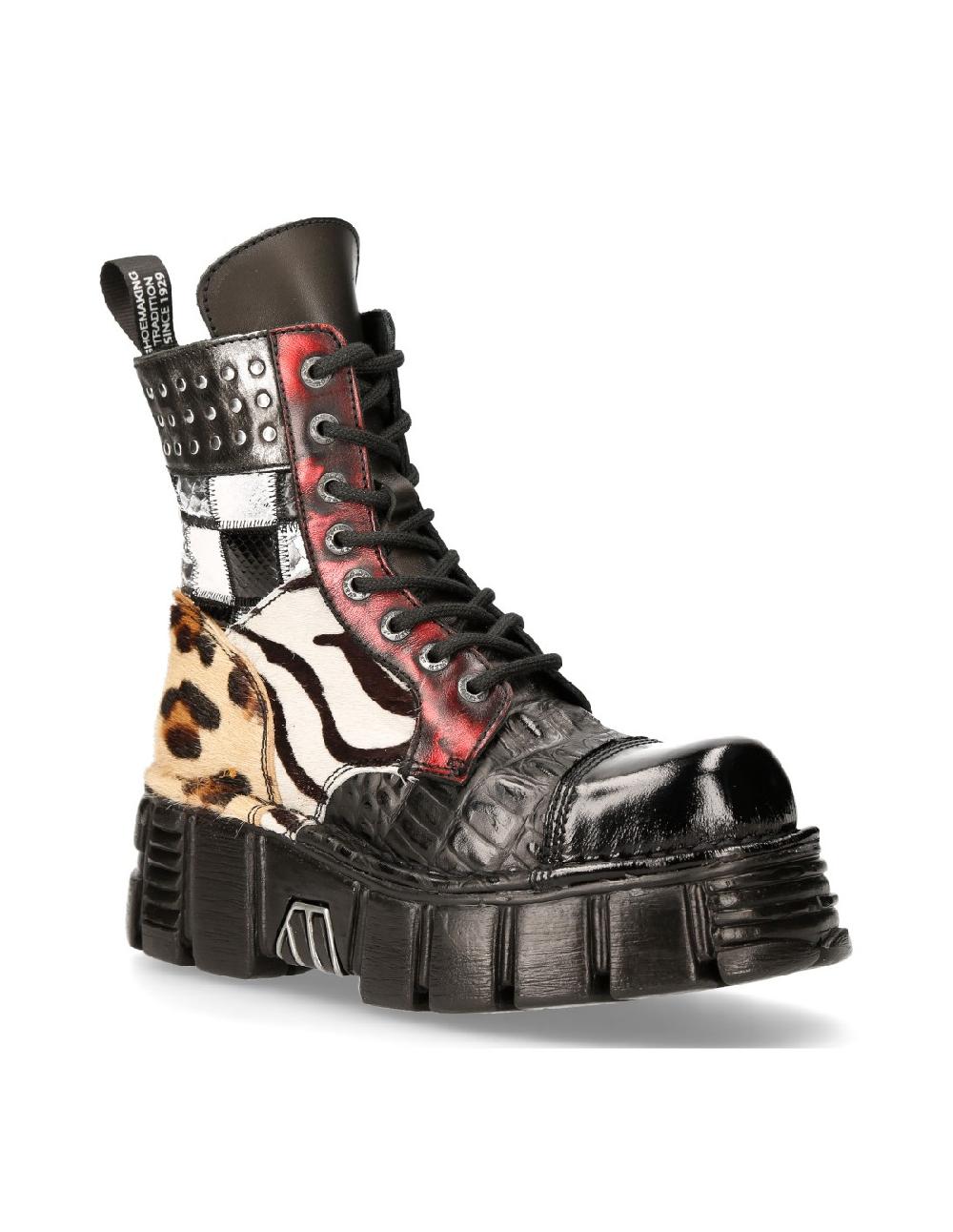 New Rock M-MILI245-S1 ANKLE BOOT TOWER WITH LACES