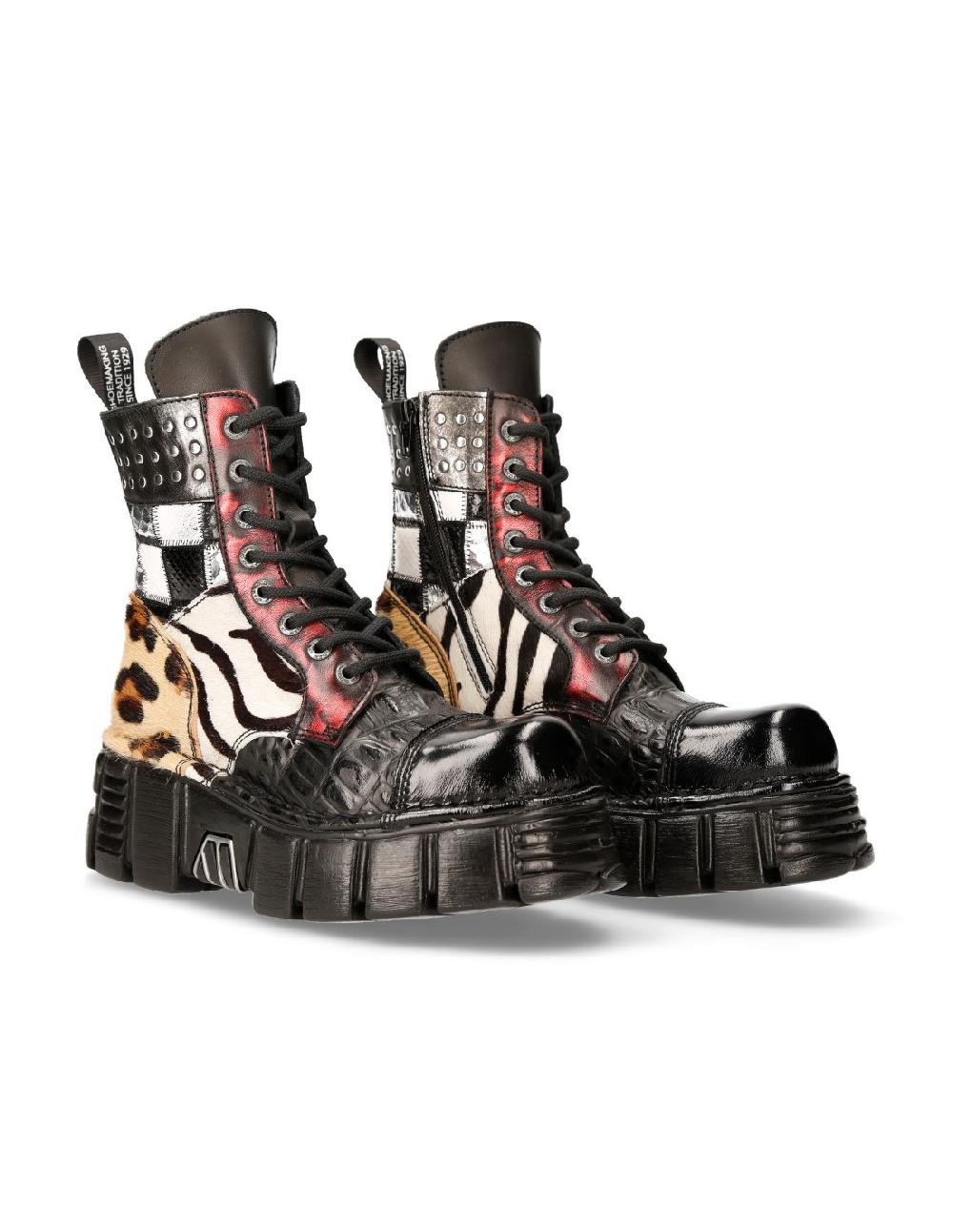 new rock M-MILI245-S1 ANKLE BOOT TOWER WITH LACES