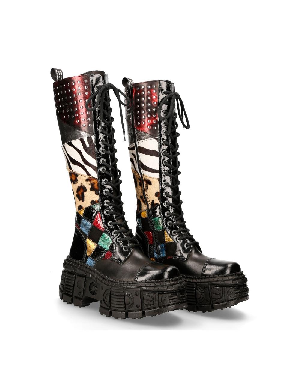 new rock M-WALL210-S1 HIGH BOOT TANK WITH LACES