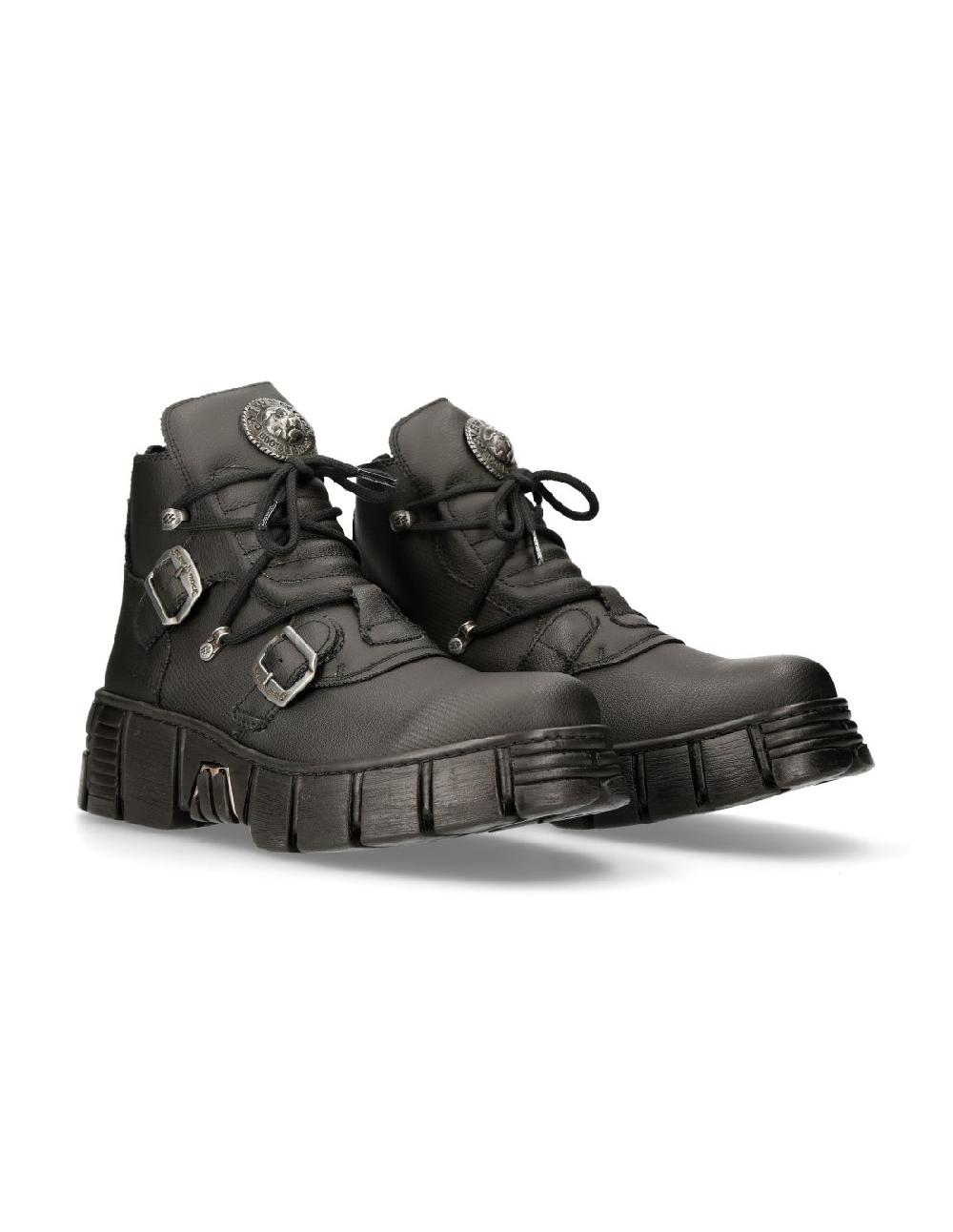 new rock SHOE BLACK TOWER M-WALL988-V1