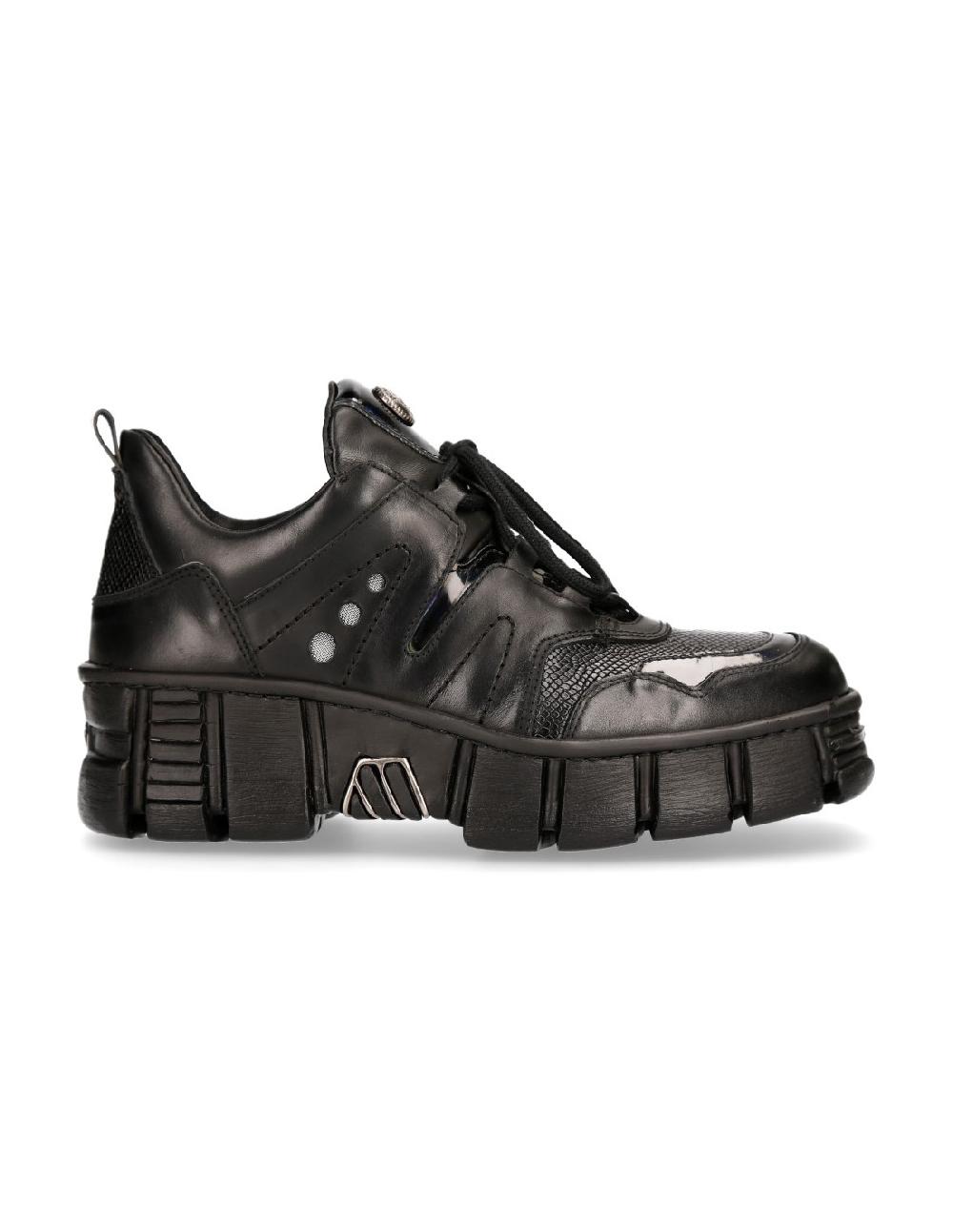 New Rock SHOE BLACK TOWER WITH LACES M-WALL019-C2