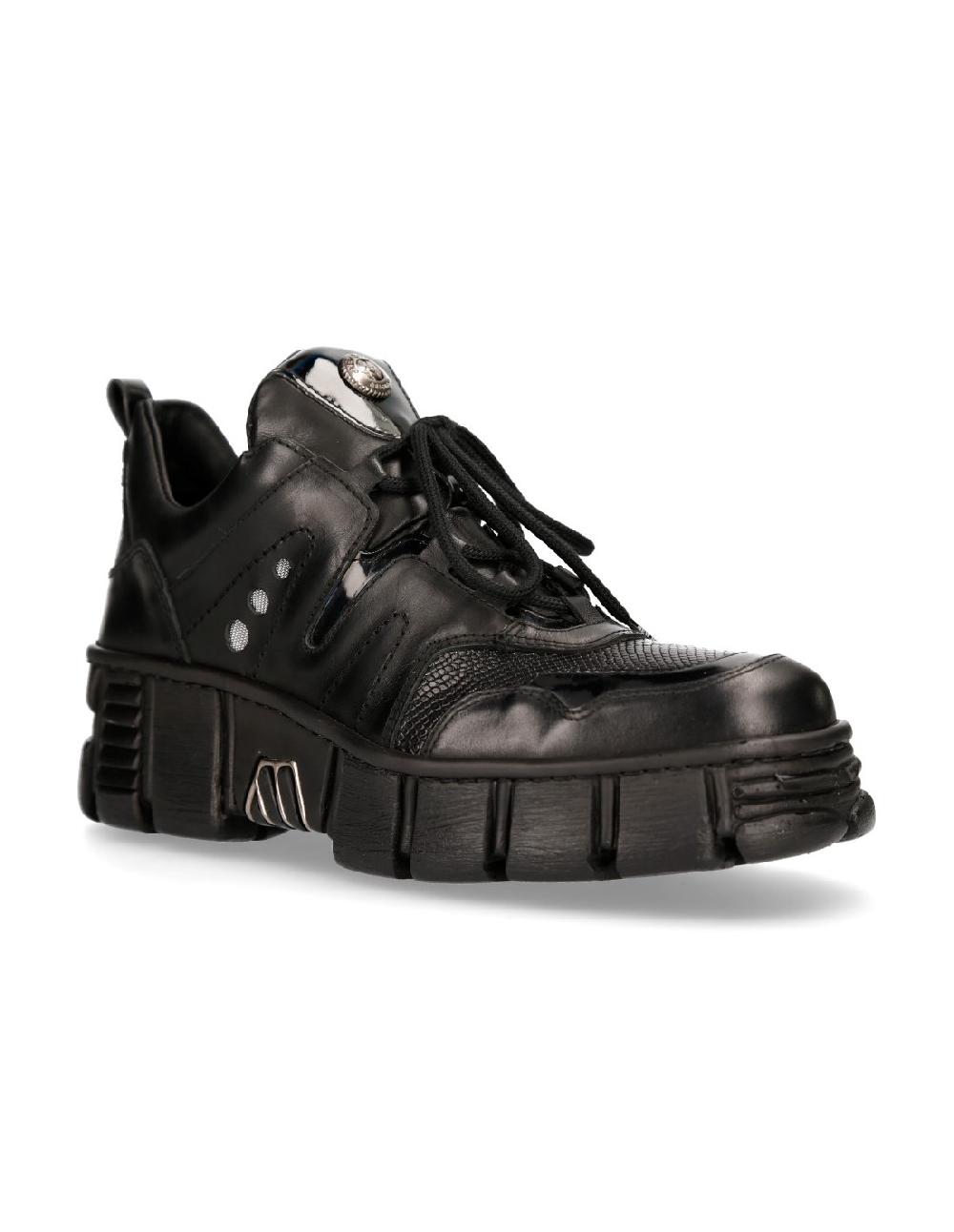 New Rock SHOE BLACK TOWER WITH LACES M-WALL019-C2