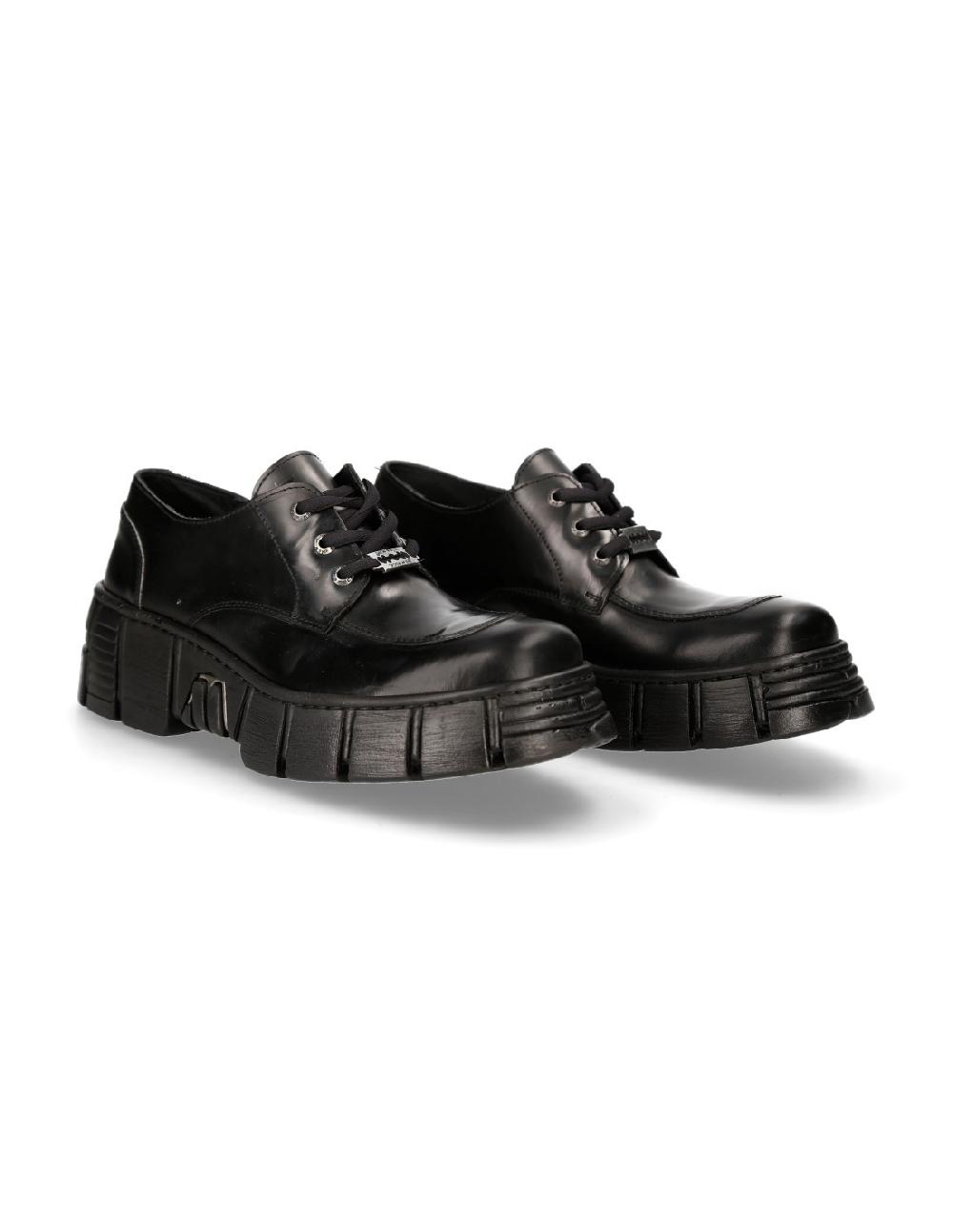 new rock SHOE BLACK TOWER WITH LACES M-WALL042-S1