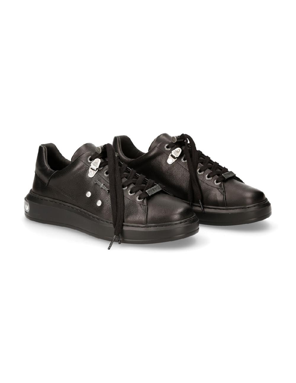 new rock SHOE BLACK B-LIGHT WITH LACES M-PISA101-S51