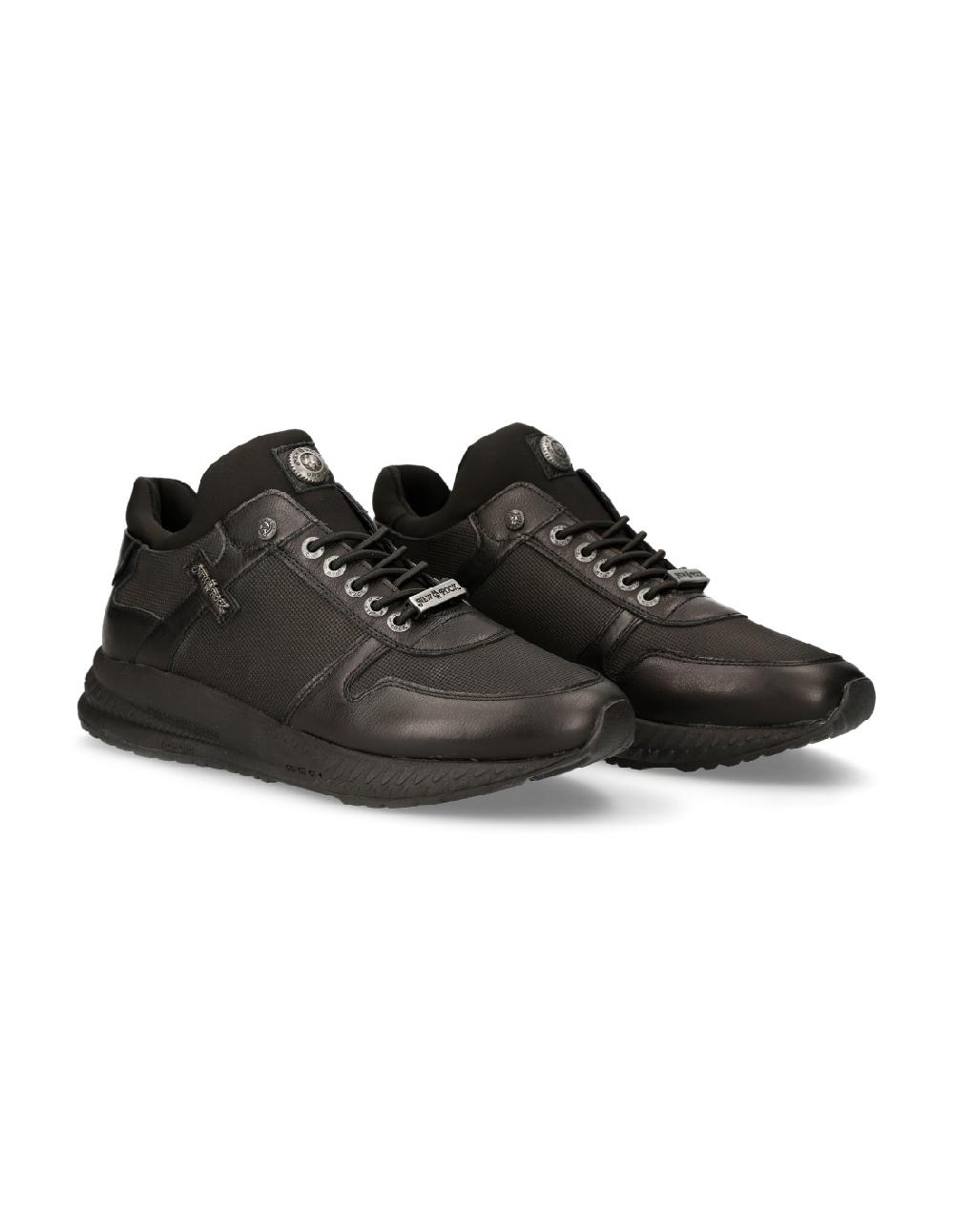 new rock SHOE BLACK CHRONO WITH LACES M-CHRONO002-C14