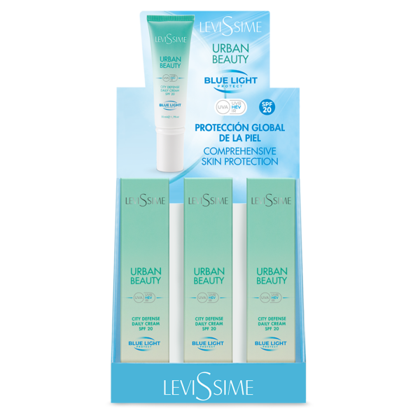 nirvel URBAN BEAUTY – City Defense Daily Cream SPF 20 – Blue Light Protect Expositor