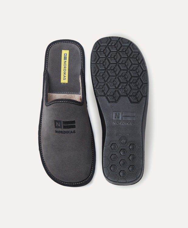 Nordikas ZAPATILLAS DE CASA HOMBRE AFELPADO GRIS