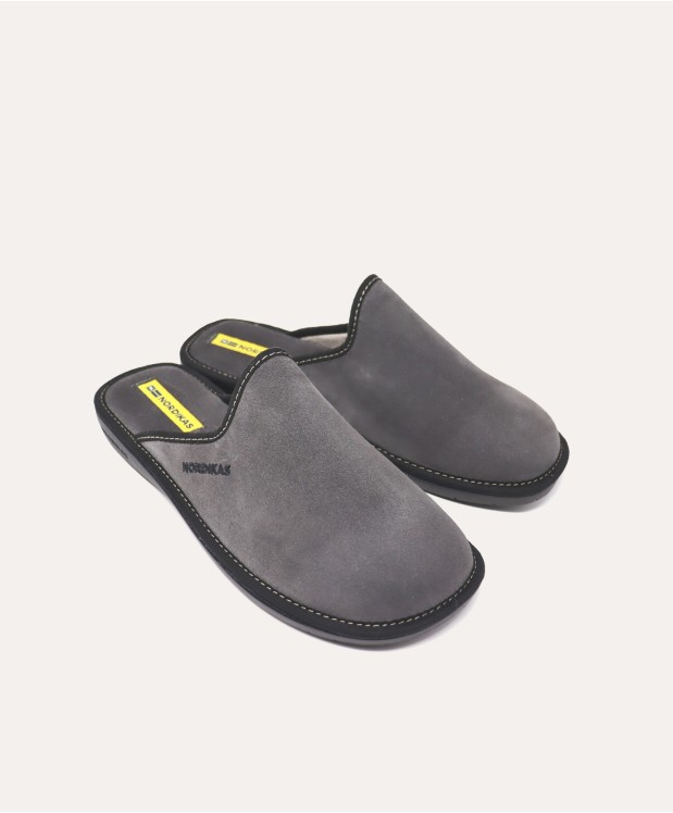 nordikas ZAPATILLAS DE CASA HOMBRE AFELPADO GRIS