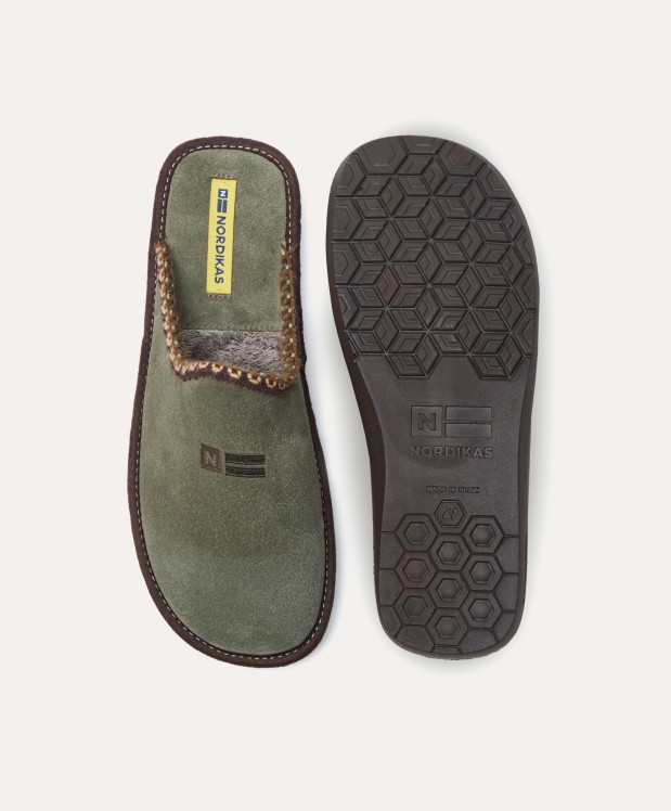 Nordikas ZAPATILLAS DE CASA HOMBRE AFELPADO MUSGO