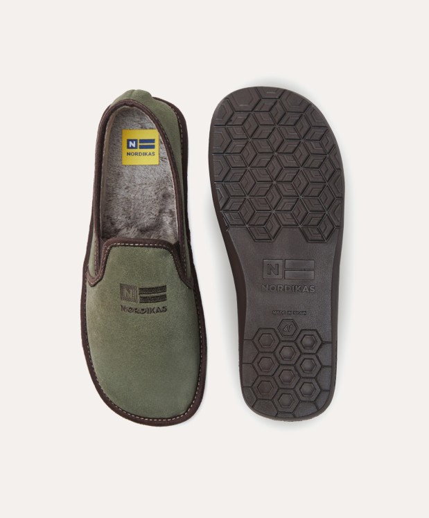 Nordikas ZAPATILLAS DE CASA HOMBRE AFELPADO MUSGO