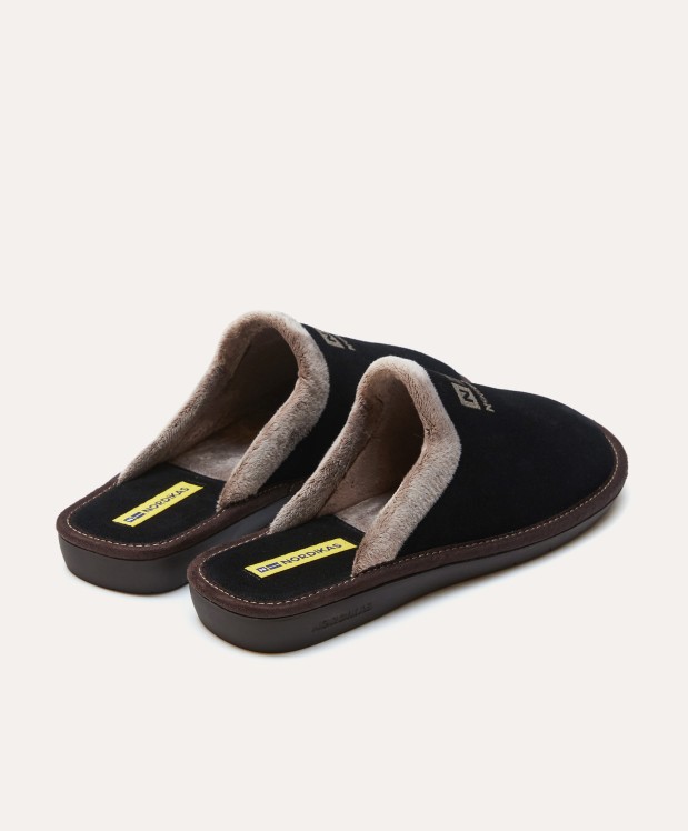 Nordikas ZAPATILLAS DE CASA HOMBRE AFELPADO NEGRO