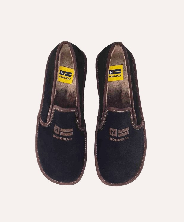 Nordikas ZAPATILLAS DE CASA HOMBRE AFELPADO NEGRO