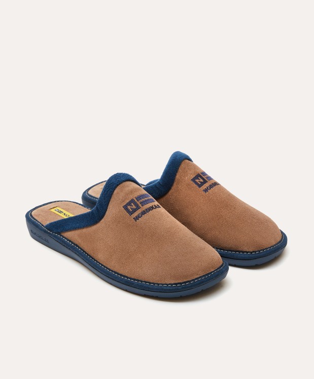 Nordikas ZAPATILLAS DE CASA HOMBRE AFELPADO PIEDRA