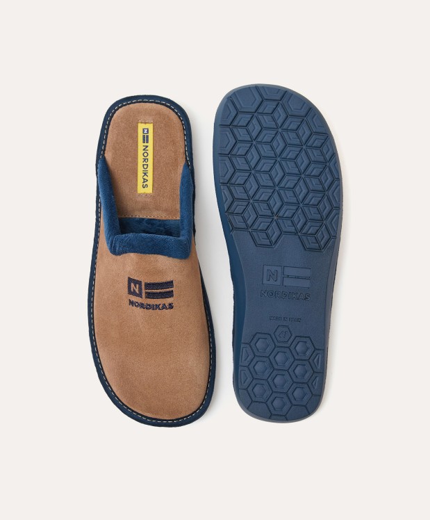Nordikas ZAPATILLAS DE CASA HOMBRE AFELPADO PIEDRA