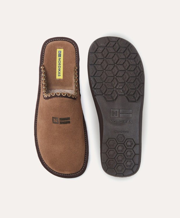 Nordikas ZAPATILLAS DE CASA HOMBRE AFELPADO PIEDRA