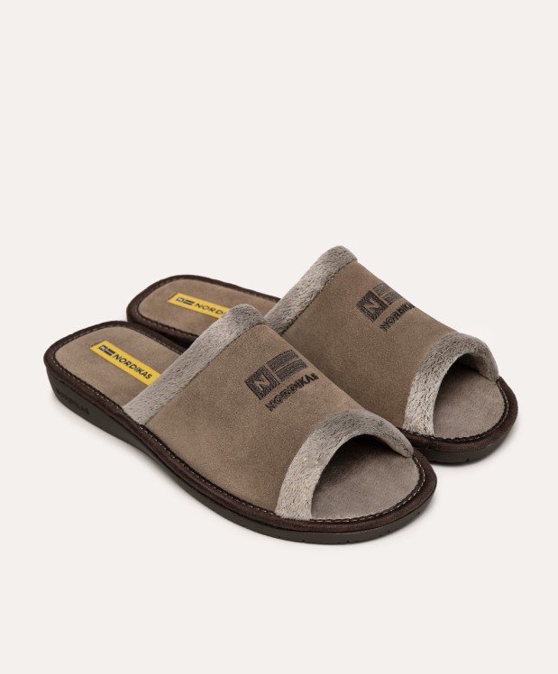Nordikas ZAPATILLAS DE CASA HOMBRE AFELPADO PIEDRA