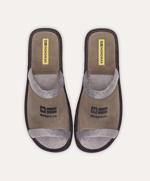 Nordikas ZAPATILLAS DE CASA HOMBRE AFELPADO PIEDRA