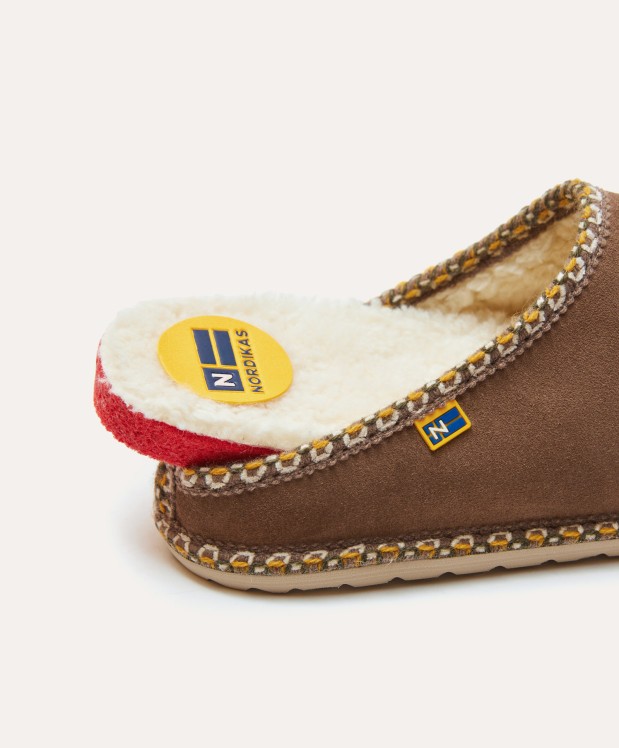 Nordikas ZAPATILLAS DE CASA HOMBRE AFELPADO PIEDRA