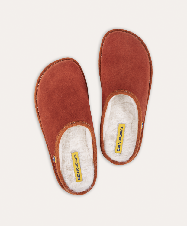 nordikas ZAPATILLAS DE CASA HOMBRE AFELPADO TEJA