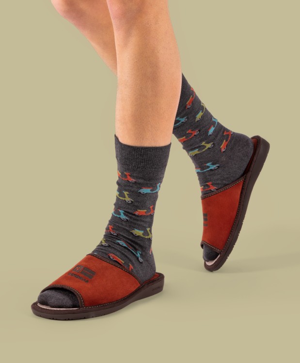 nordikas ZAPATILLAS DE CASA HOMBRE AFELPADO TEJA