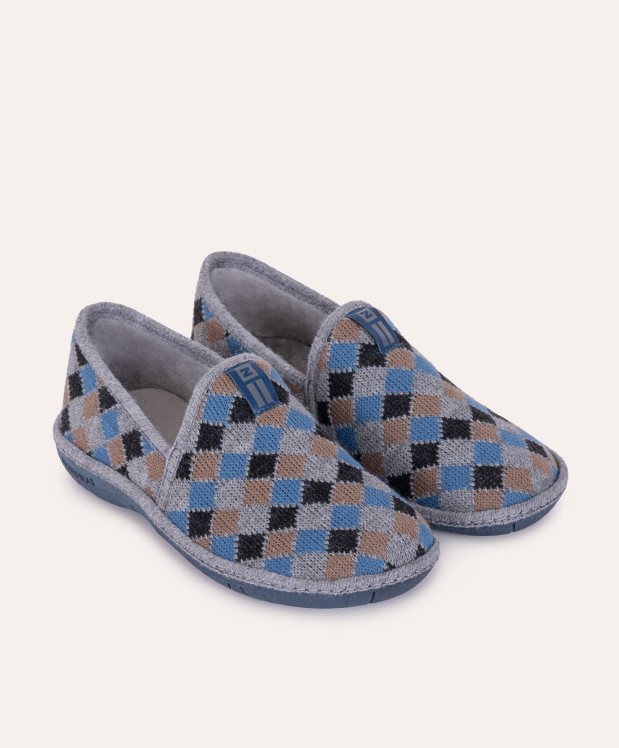 nordikas ZAPATILLAS DE CASA HOMBRE ARLEQUIN GRIS