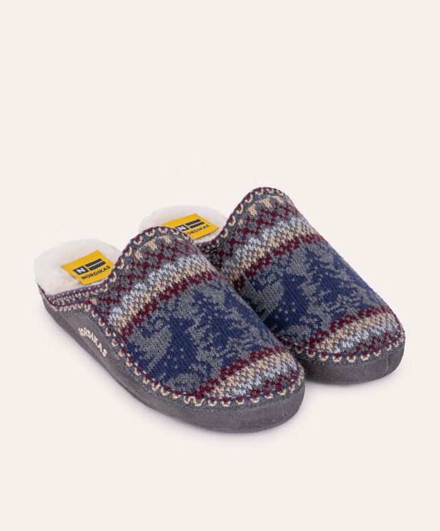 nordikas ZAPATILLAS DE CASA HOMBRE CIERVO GRIS