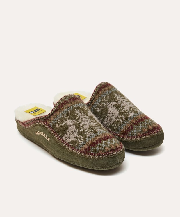 Nordikas ZAPATILLAS DE CASA HOMBRE CIERVO MUSGO