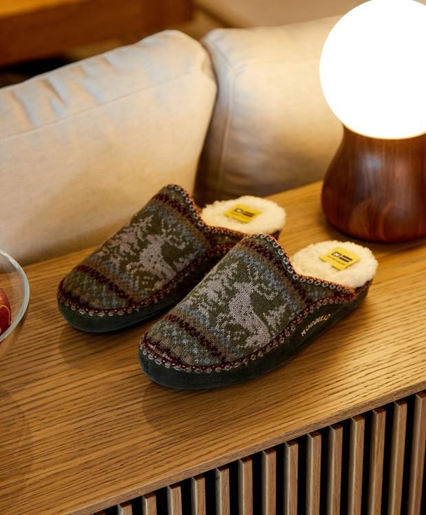 nordikas ZAPATILLAS DE CASA HOMBRE CIERVO MUSGO