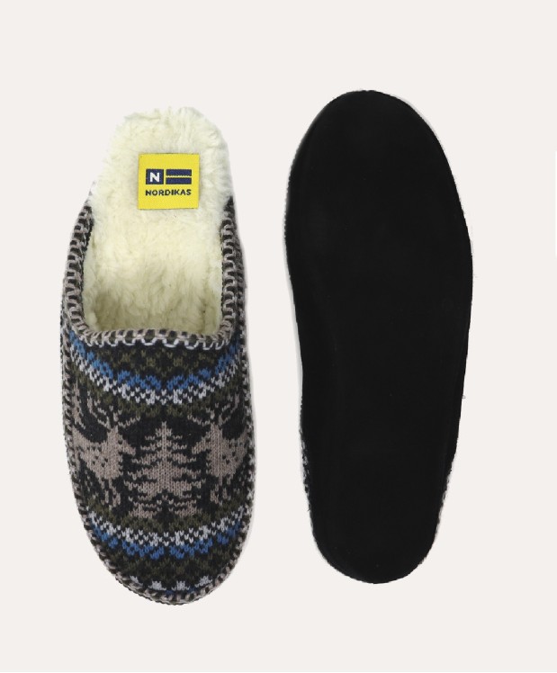 Nordikas ZAPATILLAS DE CASA HOMBRE CIERVO NEGRO