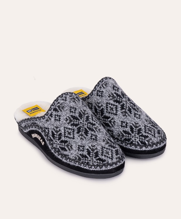 nordikas ZAPATILLAS DE CASA HOMBRE SNOW NEGRO